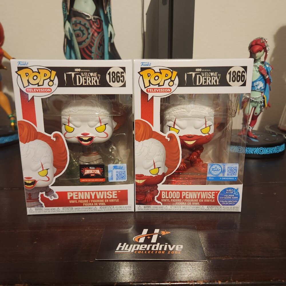 HBO Original IT Welcome To Derry Pennywise Funko PoP Vinyl Figure Bundle of 2